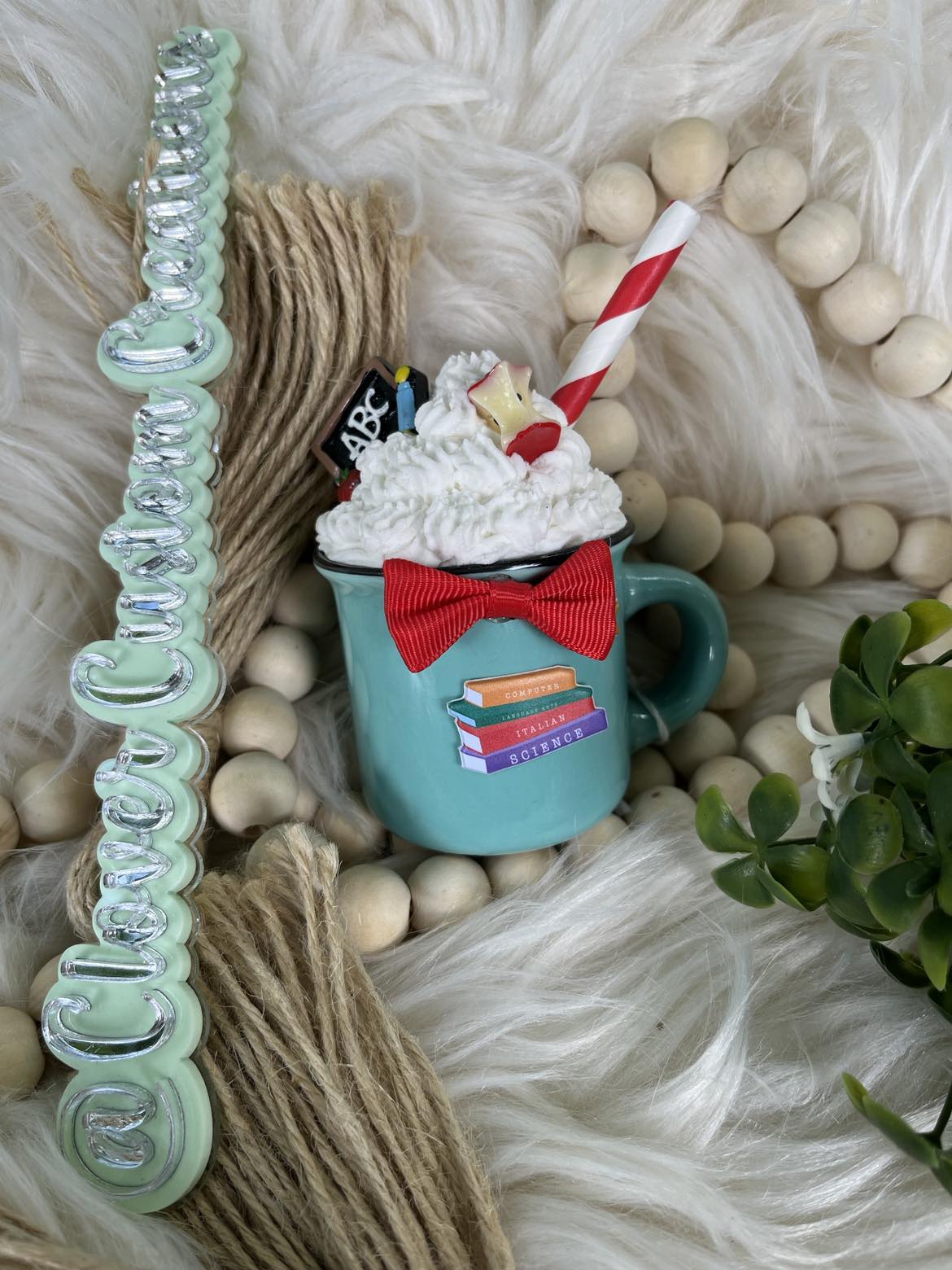 Teacher Gift Decorative Hot Chocolate Coffee Mug Blue