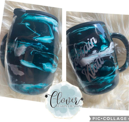 14oz Personalized Ink Swirl Coffee Mug