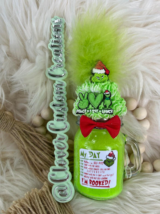 Mason Jar Grinch Schedule Mini Mug