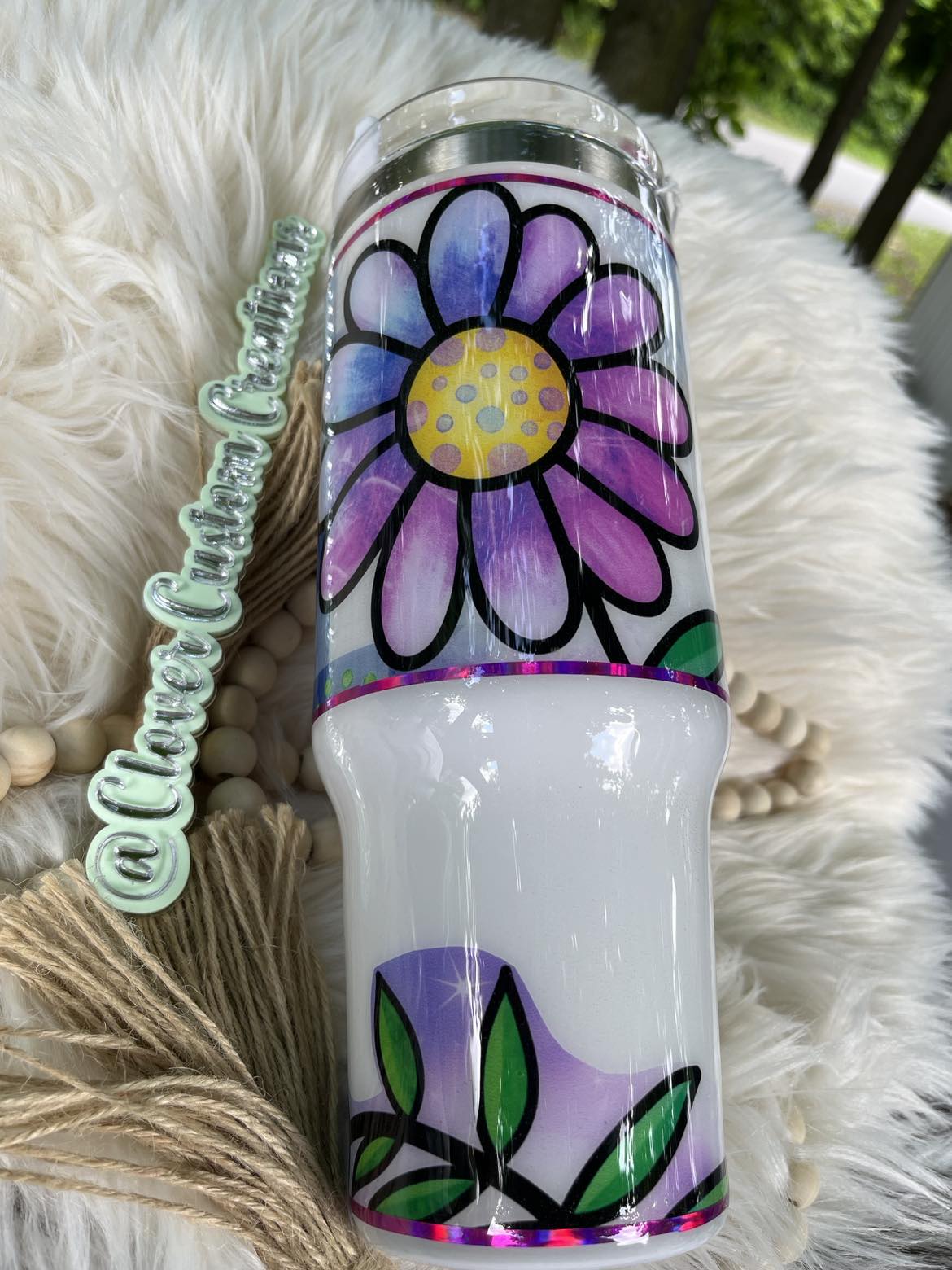 40oz Flowers Stanley Dupe Tumbler