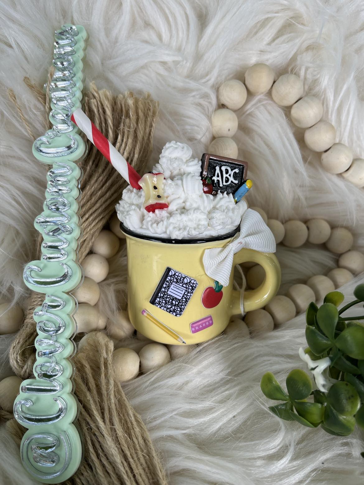 Teacher Gift Decorative Hot Chocolate Coffee Mug Yellow