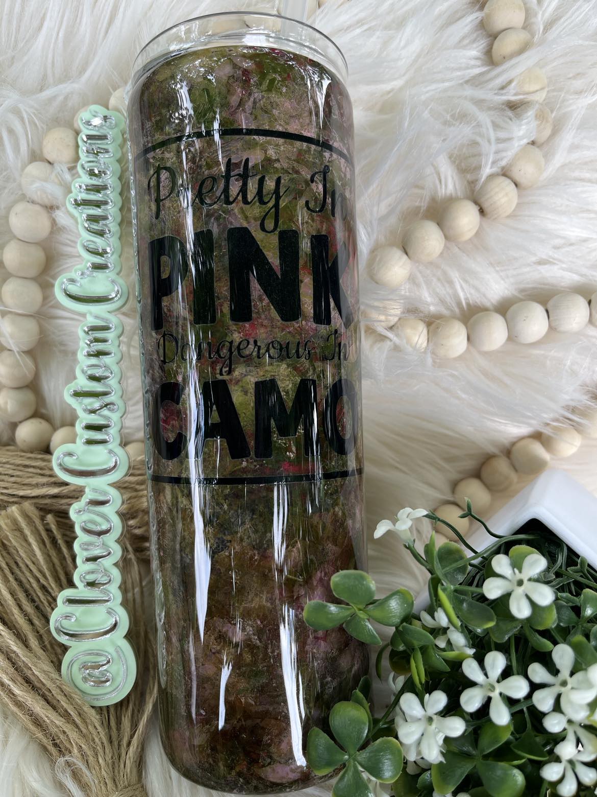 20oz  Pretty Camo Skinny Tumbler